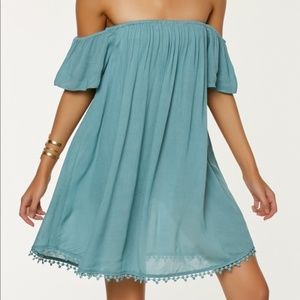 O'Neill Off the Shoulder Mini Dress - Teal
